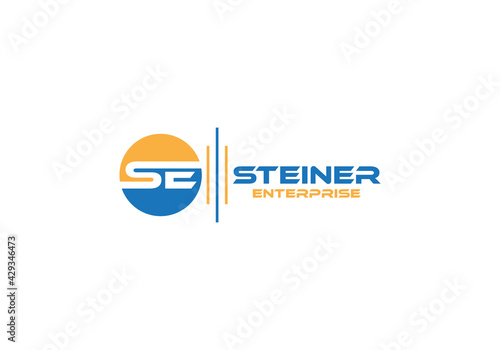 letters SE Abstract logo design template