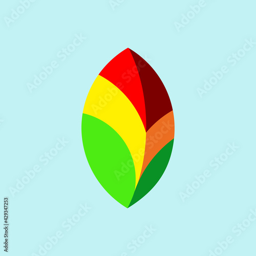 Free Download bright colorful leaf icon logo symbol. illustration 3d leaf vector - GFXLoad