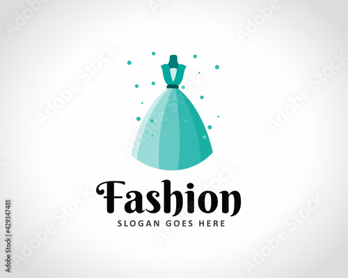 abstract women dress art logo design illustration