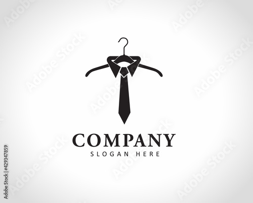 hanger tie luxury logo design illustration