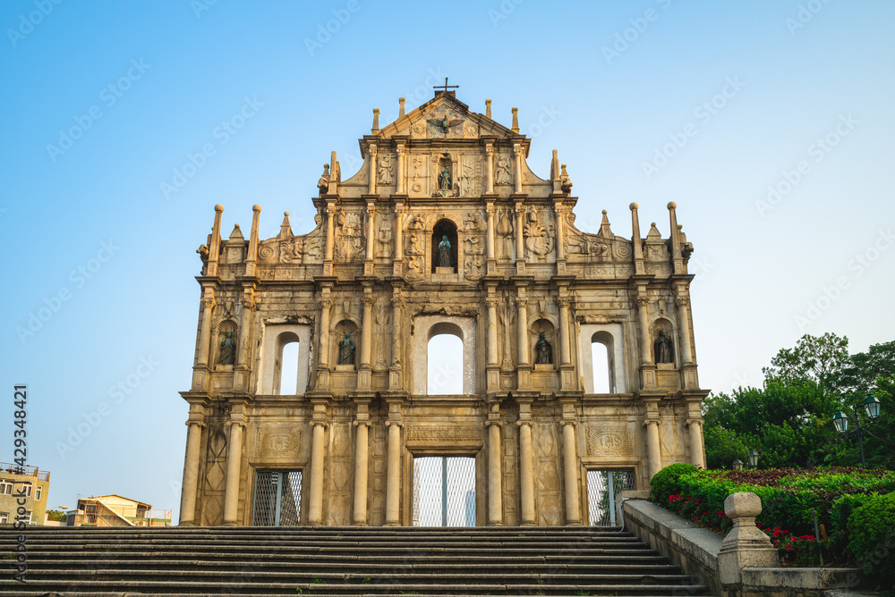 Ruins of St. Paul in Macau, Macao, China. unesco world heritage site