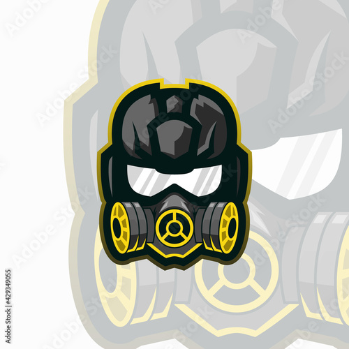 Gass mask esport logo template design for personal, team