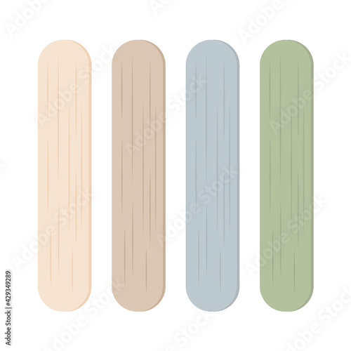 Tongue depressor and wooden sticks concept vector medical