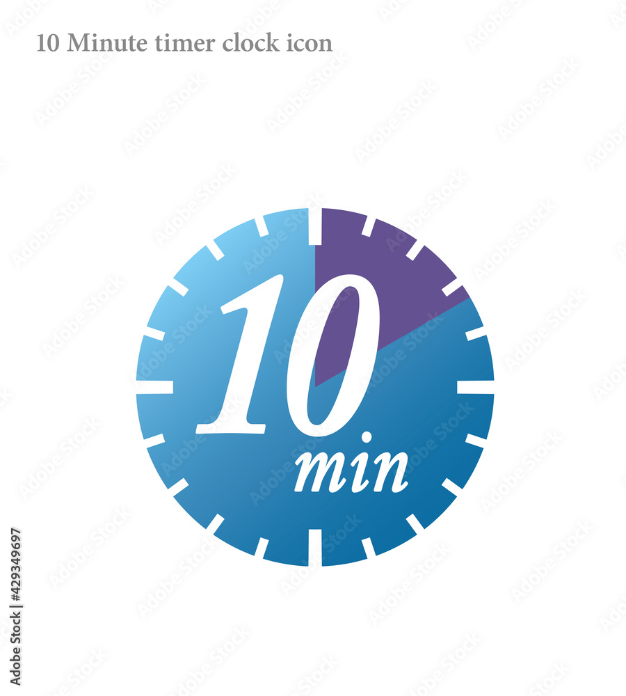 10 minutes timer clock vector icon 10 minutes timer clock vector icon