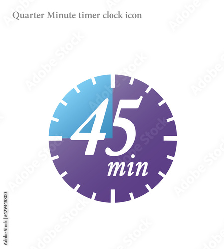 quarter minutes timer clock vector icon