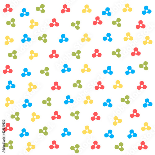 Vector seamless pattern with colorful flowers. Cute background for your design.