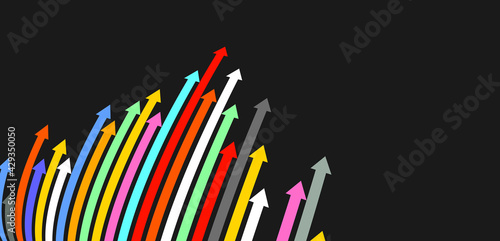 Sense of perspective arrows, growth meaning.