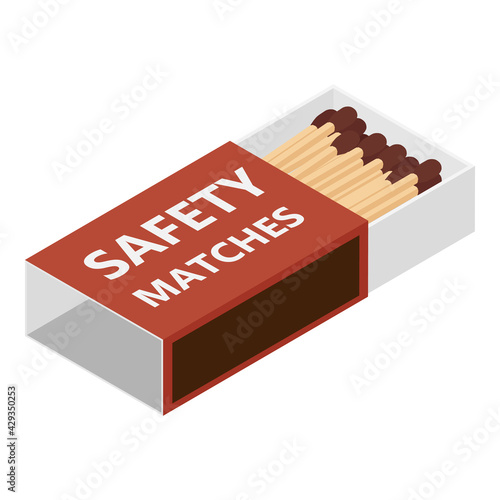 Box of matches isolated on white background. Safety matches