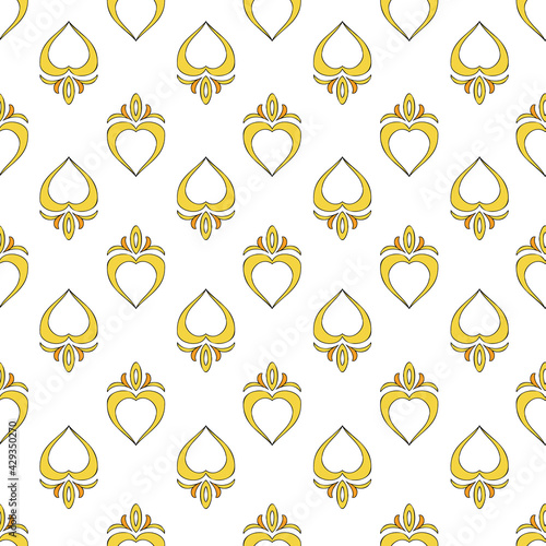 Vector background Brittany celtic, Breton trational folklore symbols seamless pattern. Seamless pattern background