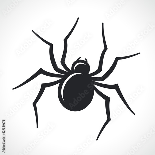 spider black icon isolated vector