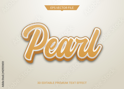 luxury pearl 3d editable text style effect