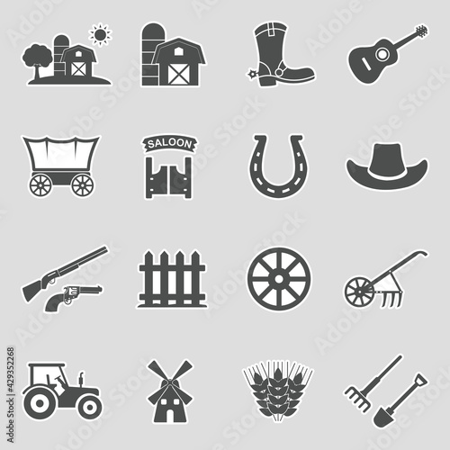 Country Icons. Sticker Design. Vector Illustration.