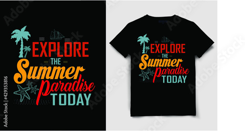 Summertime T-Shirt Design, Custom, Typography, Beach t-shirt