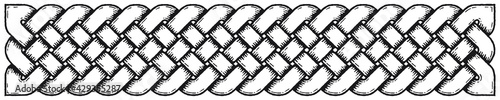 Linear border with Celtic knots, with shadows. Linear border made with Celtic knots for use in designs for St. Patrick's Day.