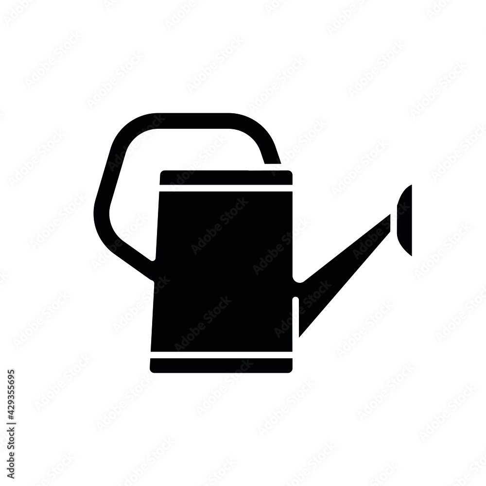 Gardening tool watering can glyph icon. Garden inventory, equipment. Customizable thin line contour symbols. Isolated vector outline illustrations. Gardening tool watering can glyph icon. Garden inventory, equipment. Customizable thin line contour symbols. Isolated vector outline illustrations.