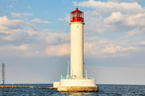 Operating lighthouse. Odessa. Ukraine. Black sea