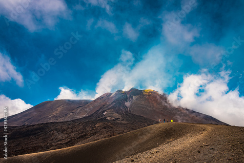 Volcanic eruption of The top crater of Mount Etna 