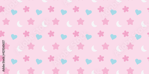 Cute random icons seamless repeat pattern vector background