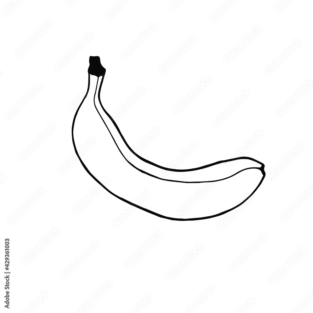 Banana. Doodle. Sketch. Hand-drawn. Black and white. Art Banana. Doodle. Sketch. Hand-drawn. Black and white. Art