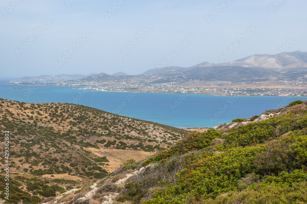 The beautiful coast of Antiparos Island. Aegean Sea, Cyclades, Greece