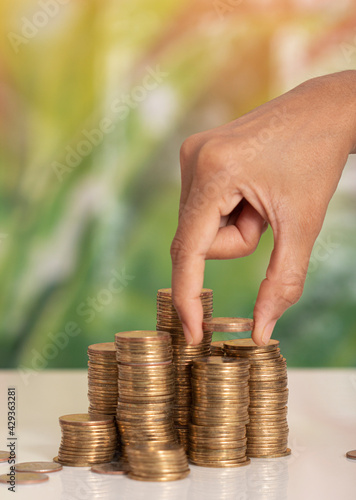 money saving more by women hand