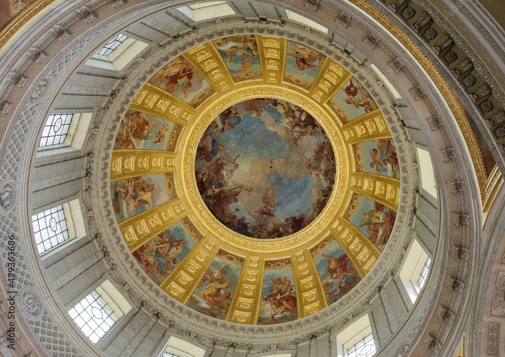  Internal painting of the Cathedral of St. Louis of the Invalides.Architect Jules Ardouin-Mansart