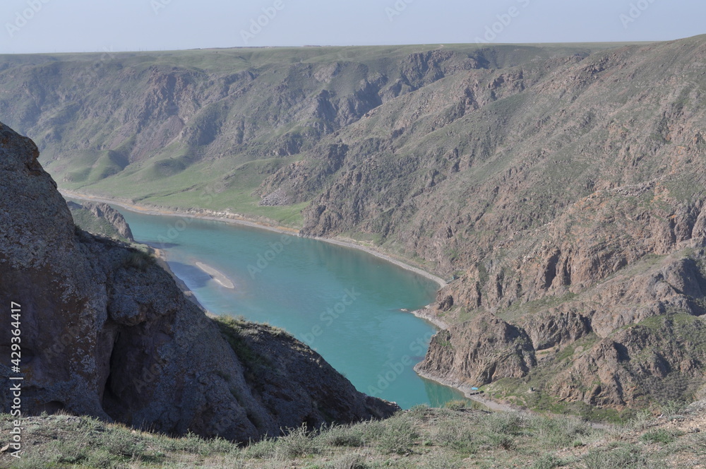 The Ili River in Kazakhstan in early spring