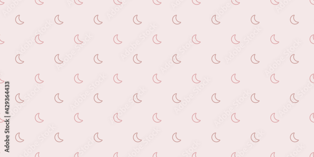 Pastel moon seamless repeat pattern vector background