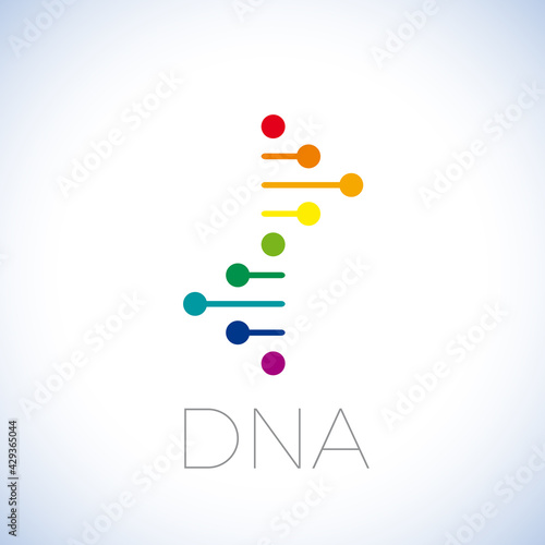 Vector sign helix DNA and genetics in rainbow colors