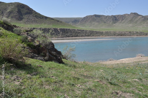 The Ili River in Kazakhstan in early spring