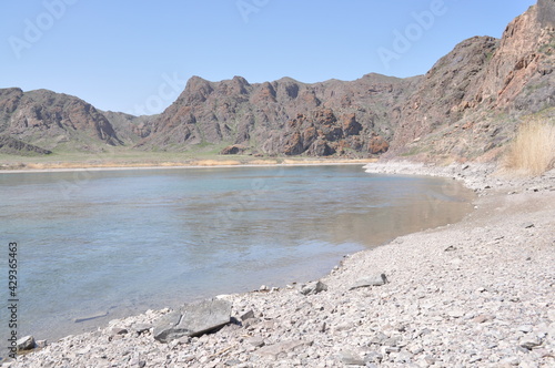 The Ili River in Kazakhstan in early spring