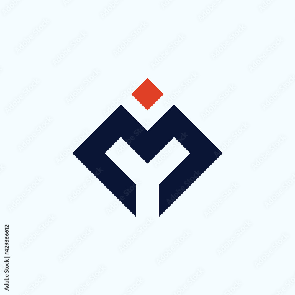 Obraz premium MY Ring letter M Y Logo design concept illustration