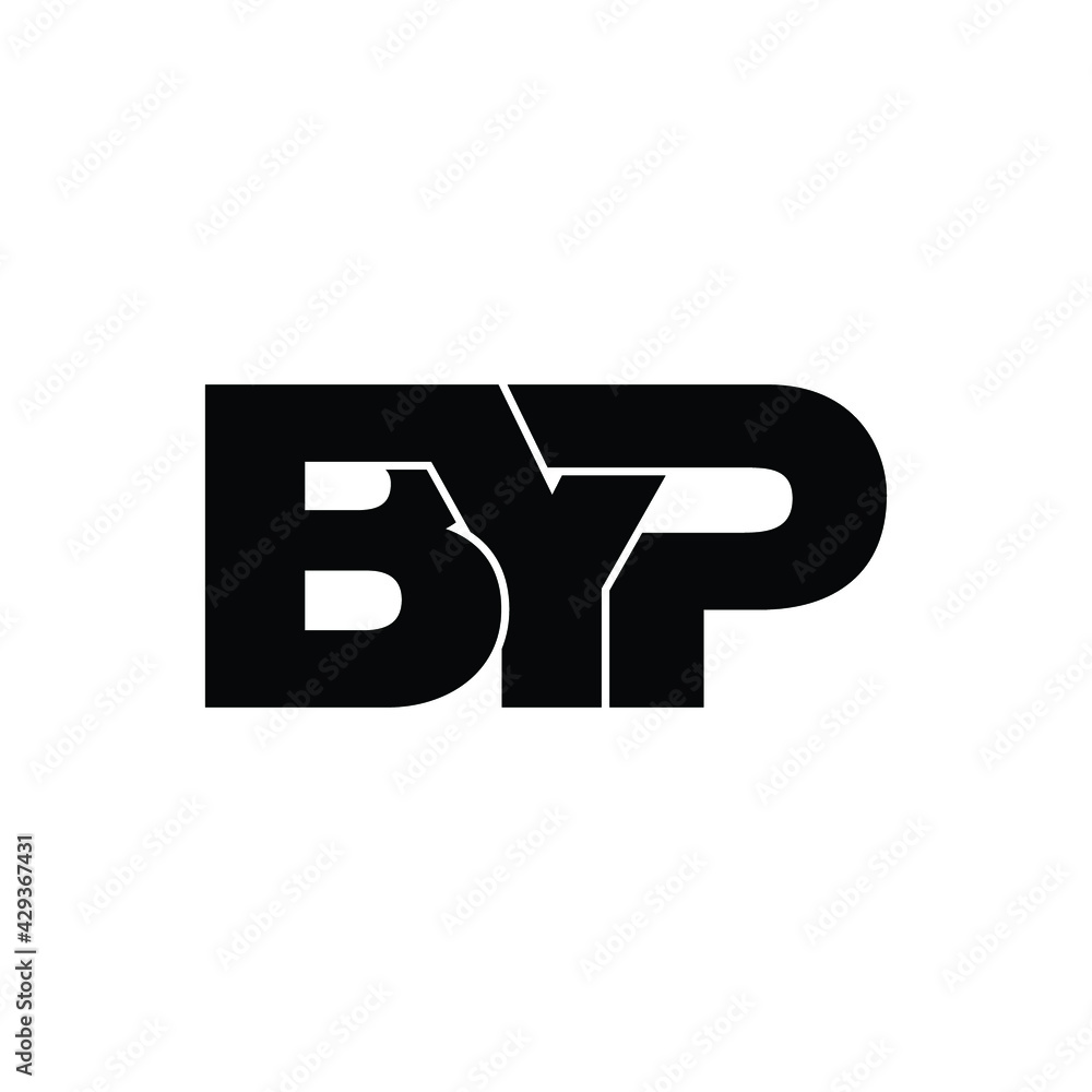 BYP letter monogram logo design vector