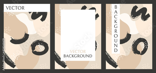 Vector set of backgrounds. For beauty covers, books, postcards, design of social networks. Flat vector illustration