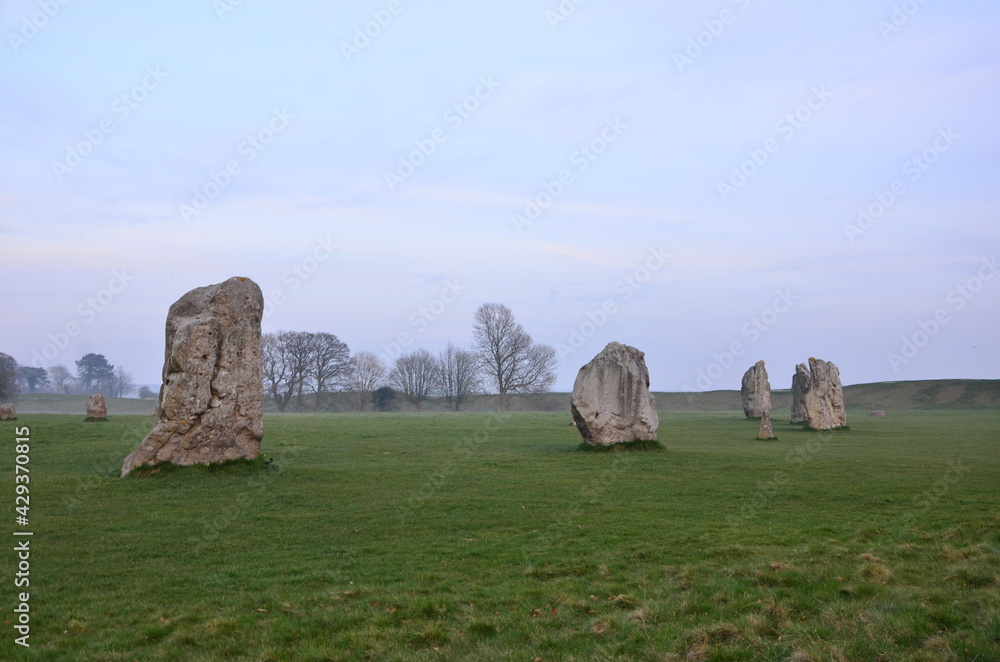 Ancient menhirs on the field