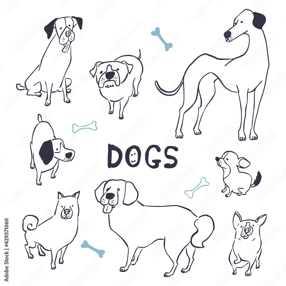 手描き風の犬のイラスト(Hand drawn dog illustration) 手描き風の犬のイラスト(Hand drawn dog illustration)