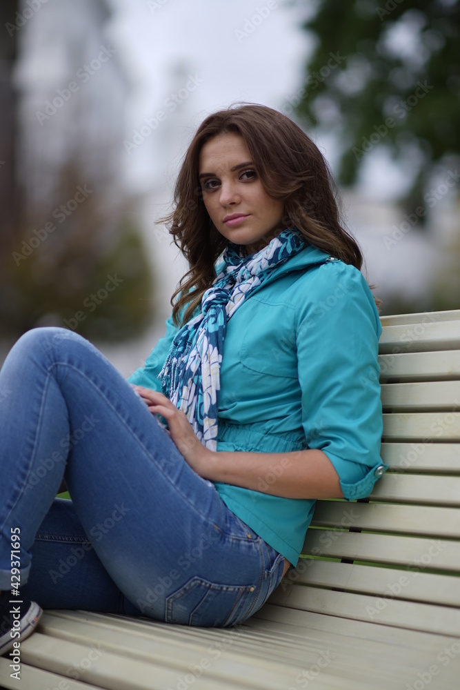 Portrait of a young beautiful girl in the park Portrait of a young beautiful girl in the park