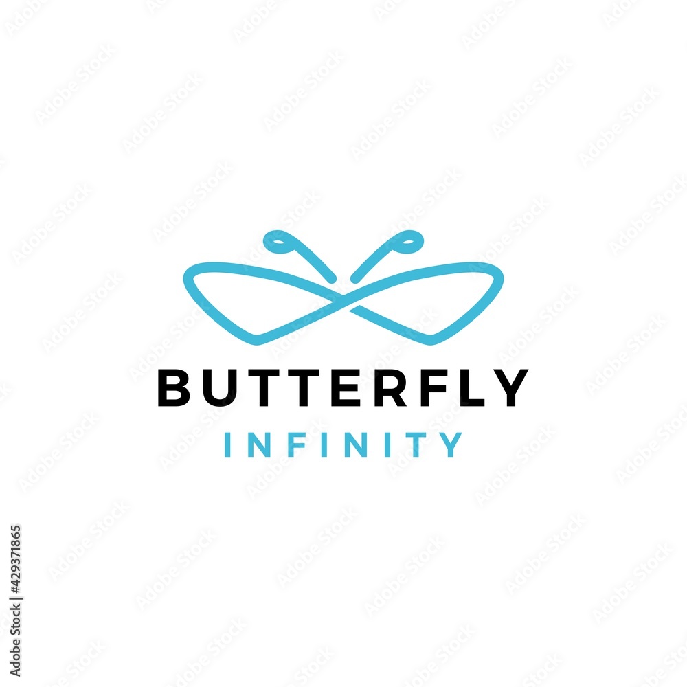 butterfly infinity logo vector icon illustration