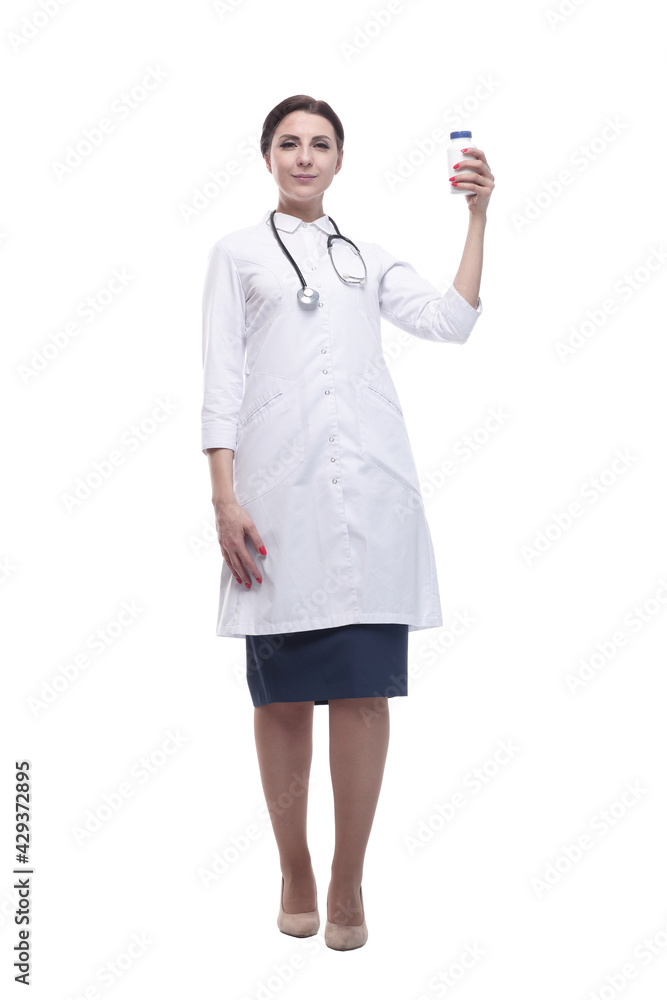 in full growth. female doctor with clipboard. in full growth. female doctor with clipboard.