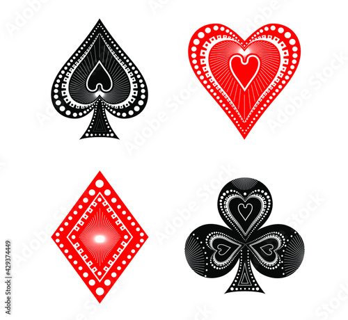 the illustration - playing card set of aces.