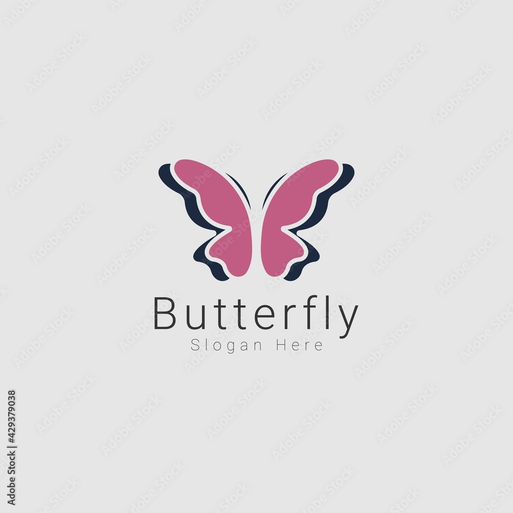 Fototapeta premium Butterfly Logo Design Template Inspiration