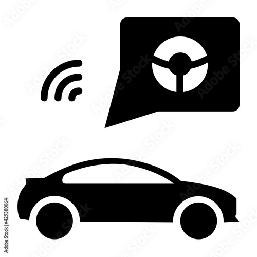 Self driving Car Software App Concept, Intelligent transportation system Vector Icon Design, Autonomous driverless vehicle Symbol, Robo car Sign, Automated driving system stock illustration