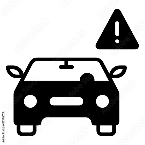 Self driving car error Concept, Autopilot  Malfunction Vector Icon Design, Autonomous driverless vehicle Symbol, Robo car Sign, Automated driving system stock illustration