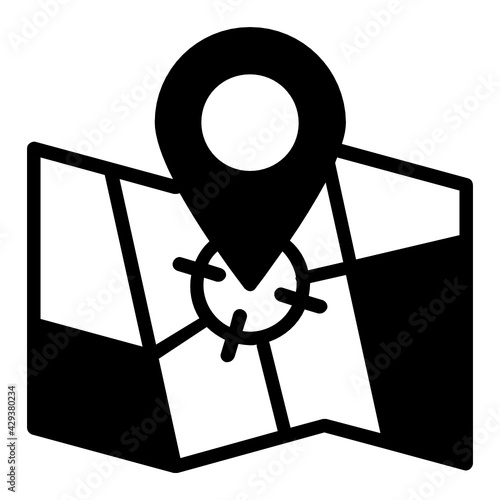 Self driving Car navigation Concept, Location Map with Bubble Vector Icon Design, Autonomous driverless vehicle Symbol, Robo car Sign, Automated driving system stock illustration