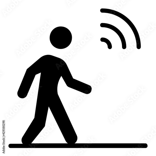 self driving car pedestrian detection Concept Vector Icon Design, Autonomous driverless vehicle Symbol, Robo car Sign, Automated driving system stock illustration