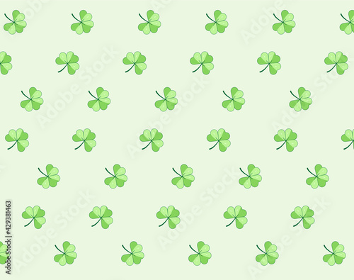  Pattern with clovers . Design concept for Saint Patrick s day celebration  kids textile print  wallpaper  wrapping paper.