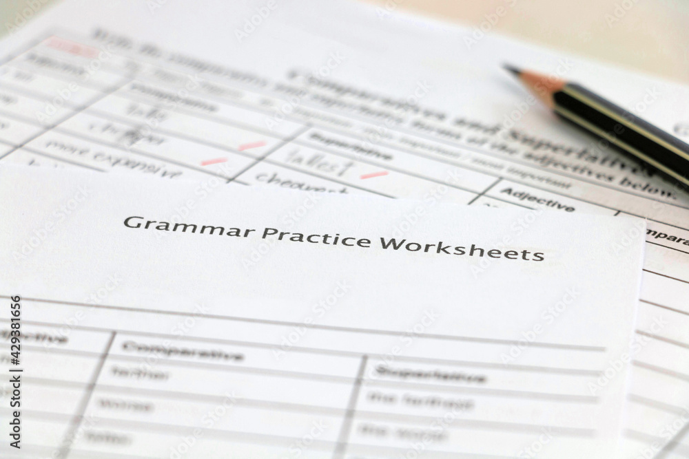 English grammar practice sheet with handwriting English grammar practice sheet with handwriting