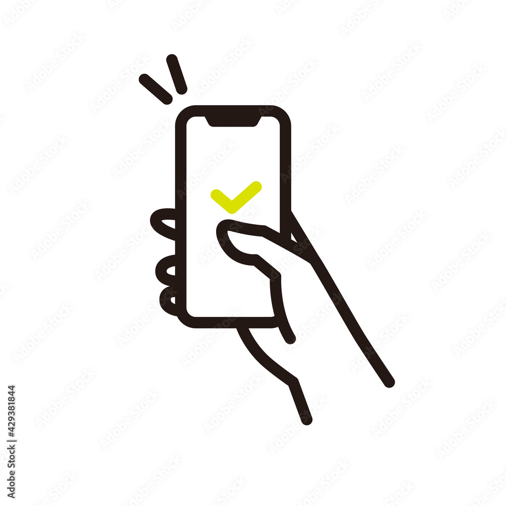シンプル イラスト スマホでオンライン予約する シンプル イラスト スマホでオンライン予約する