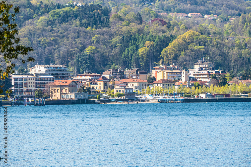 View of Luino from Lake Maggiore