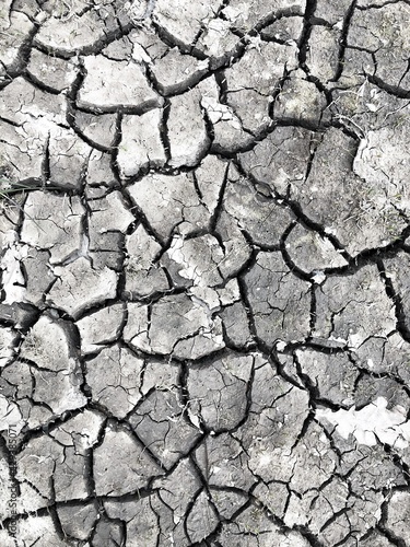 Obraz na plátně Full frame drought background of cracked and parched soil